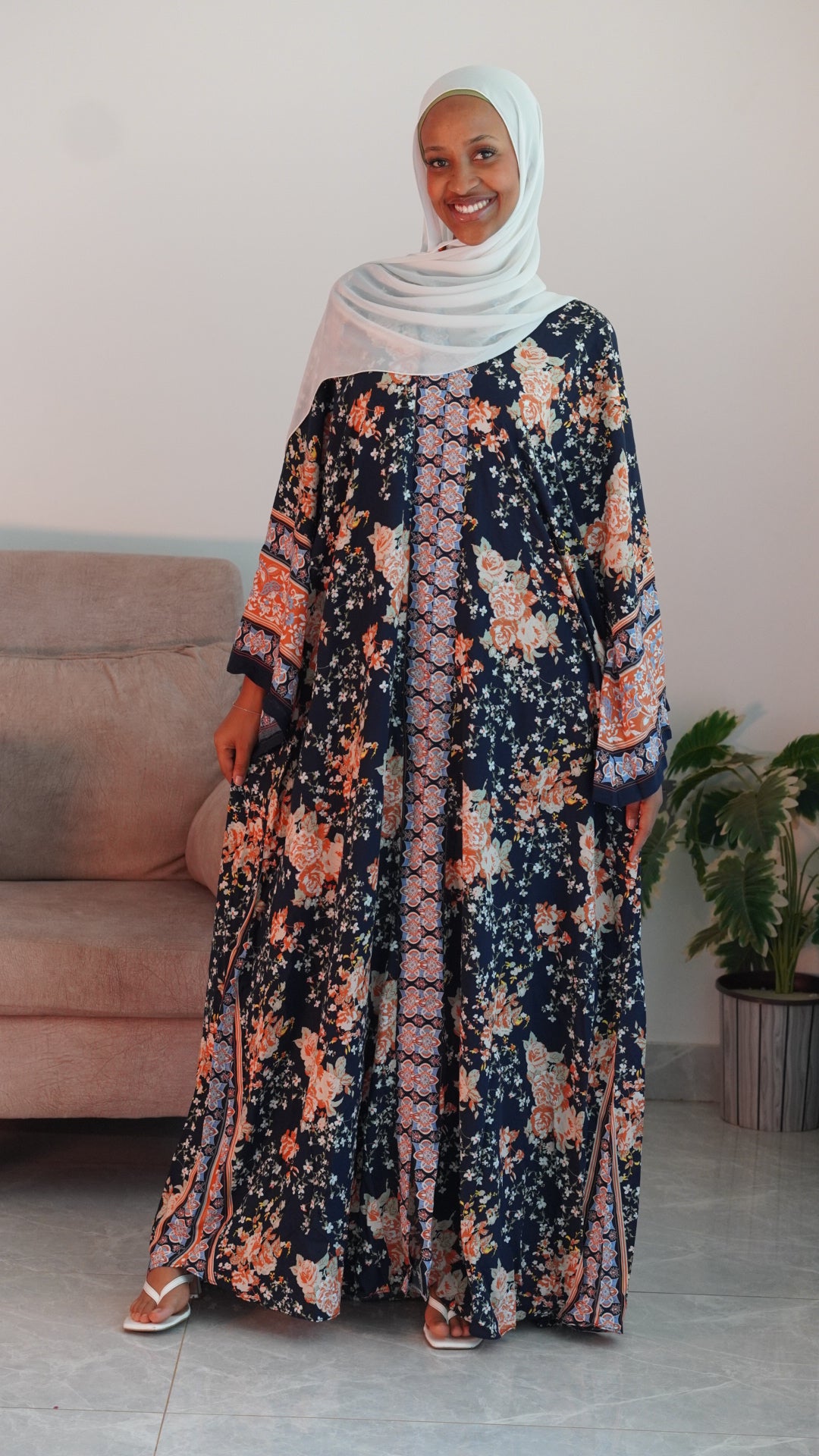 Blue floral dress