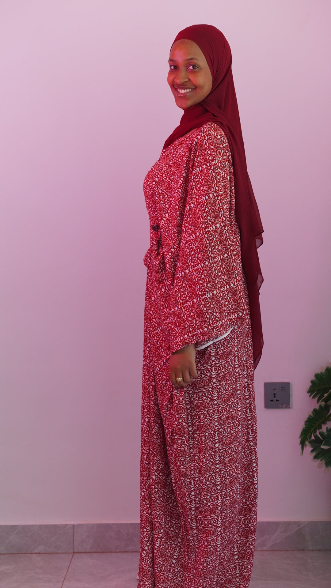 Red classy abaya