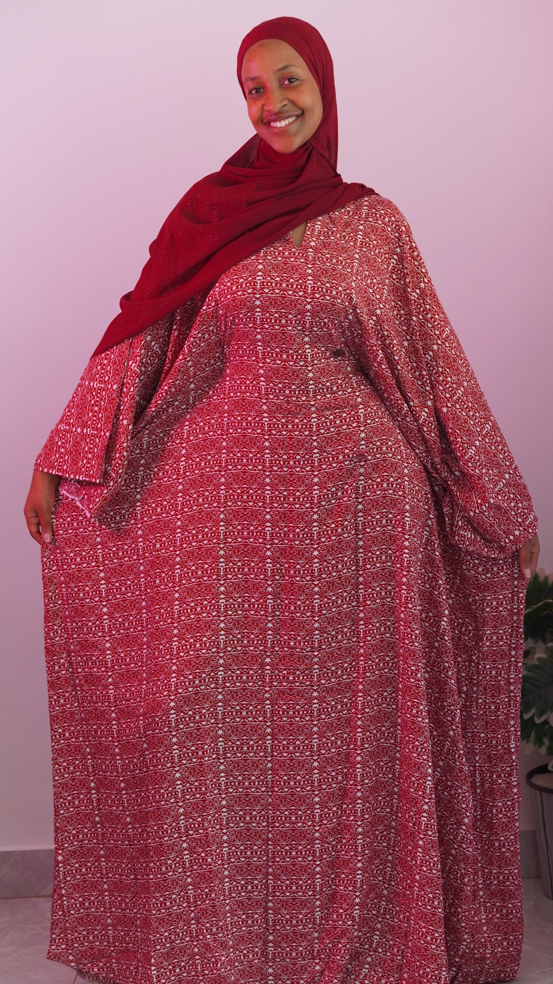 Red classy abaya