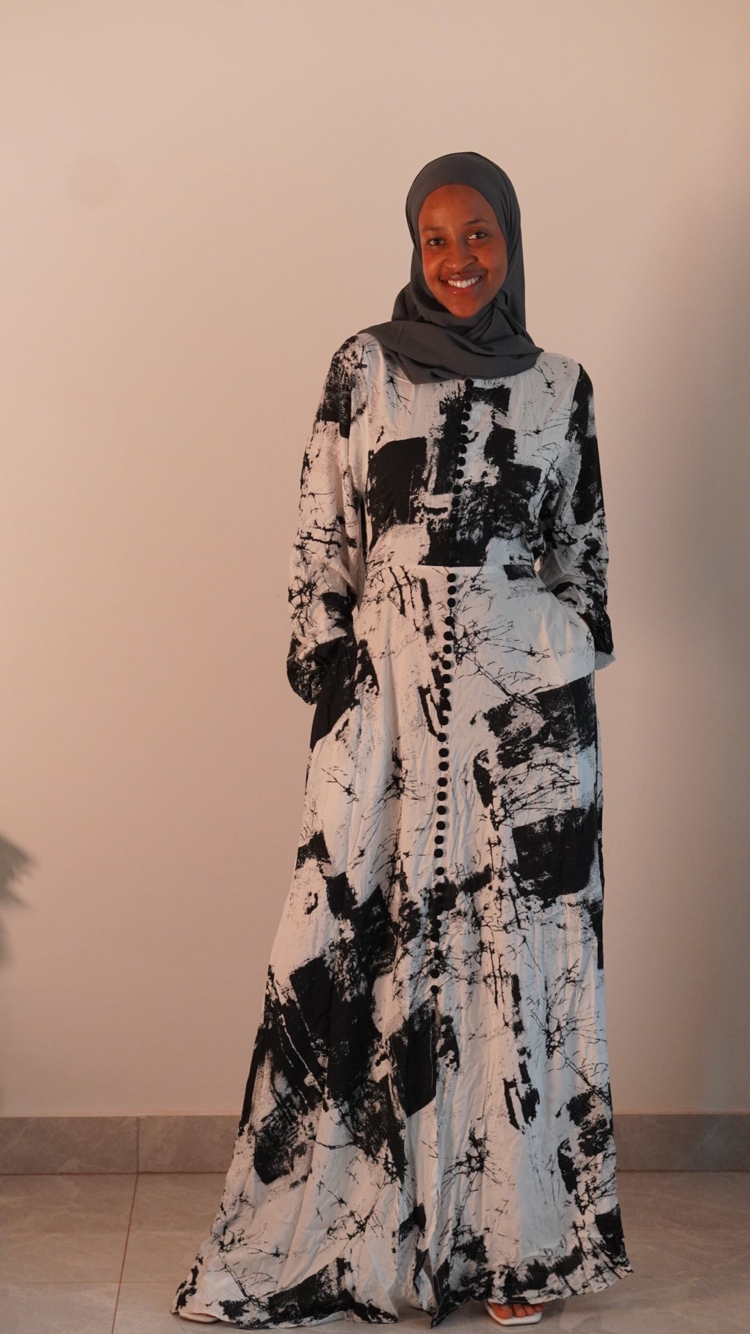 Black script dress