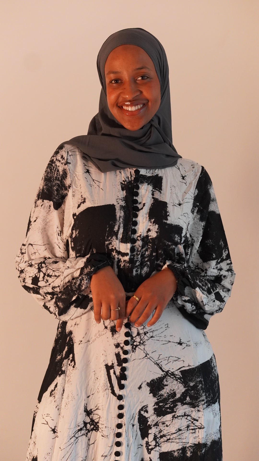Black script dress